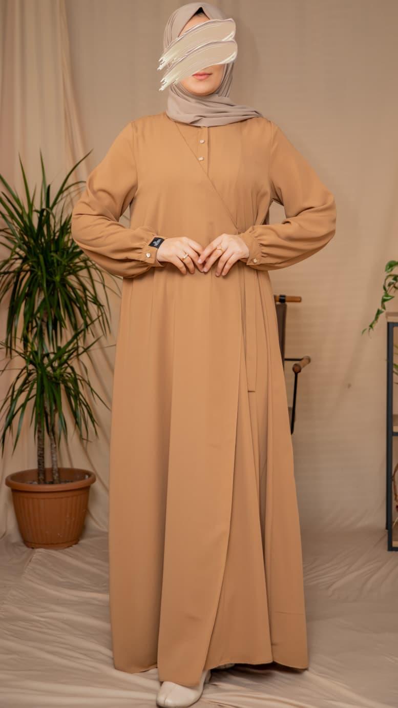 Camel Yarım Patlı Anvelop Elbise 5122