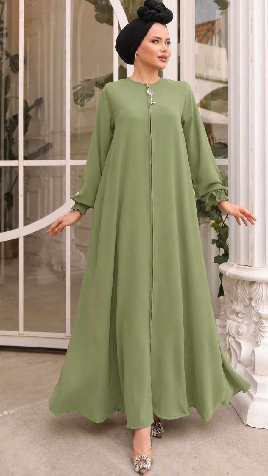 Fıstık Yeşili Mevlana Ferace 5002