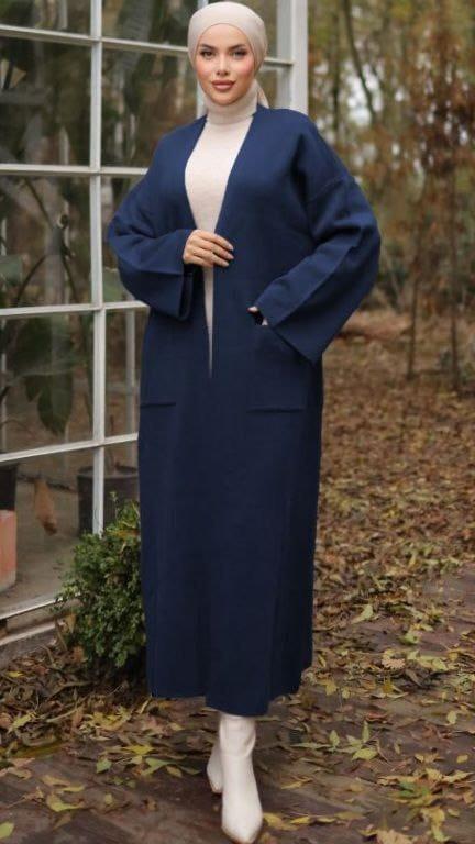 Lacivert Çift Çelik Örgü Triko Hırka 18202