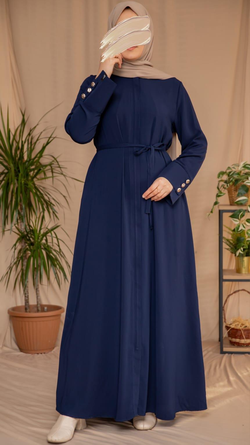 Lacivert Geniş Manşetli Ferace 5121