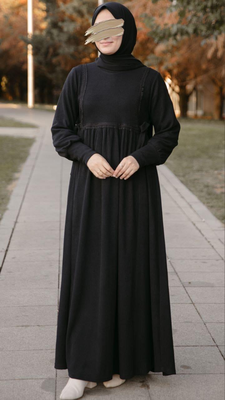 Siyah Dantelli Elbise Nsr 5105