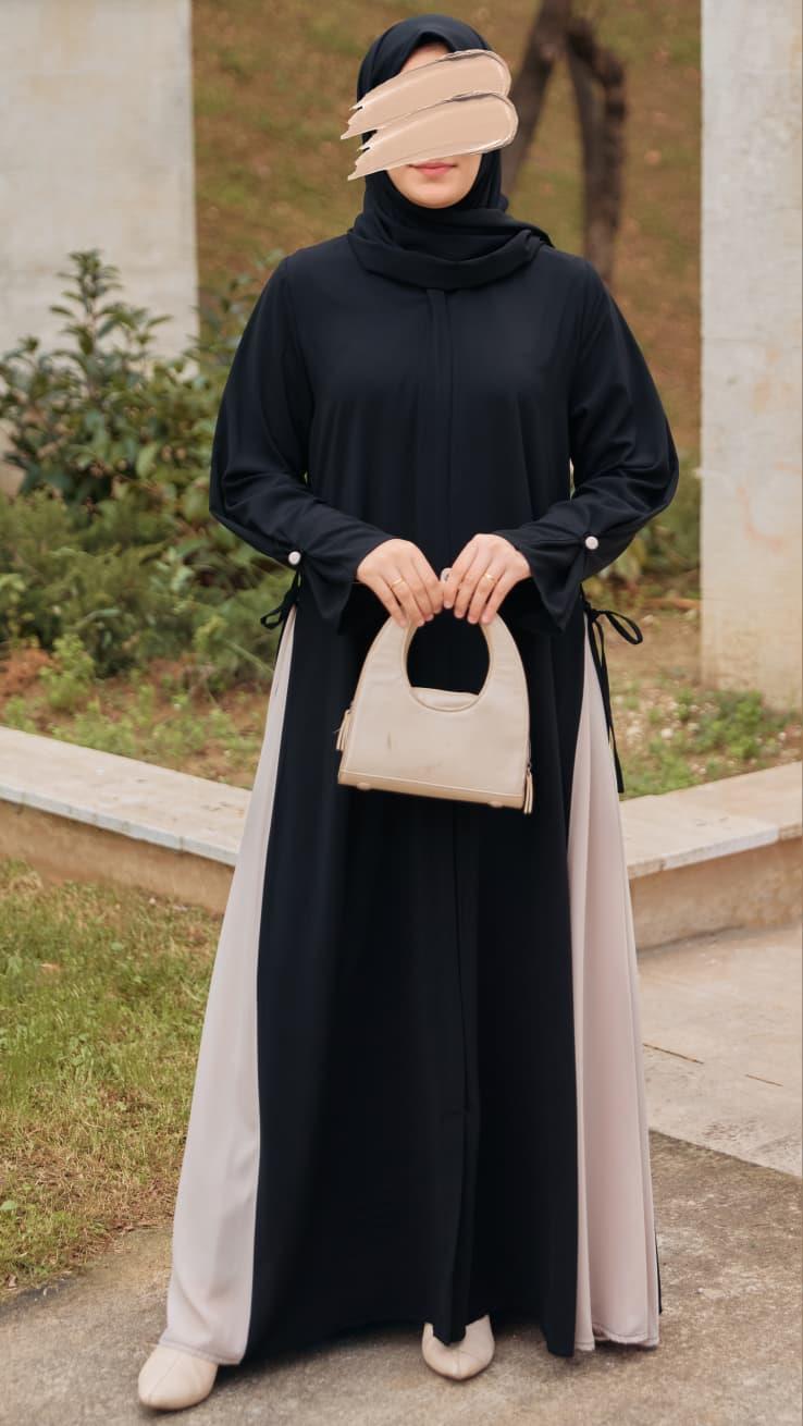 Siyah Yandan Garnili Ferace 5118