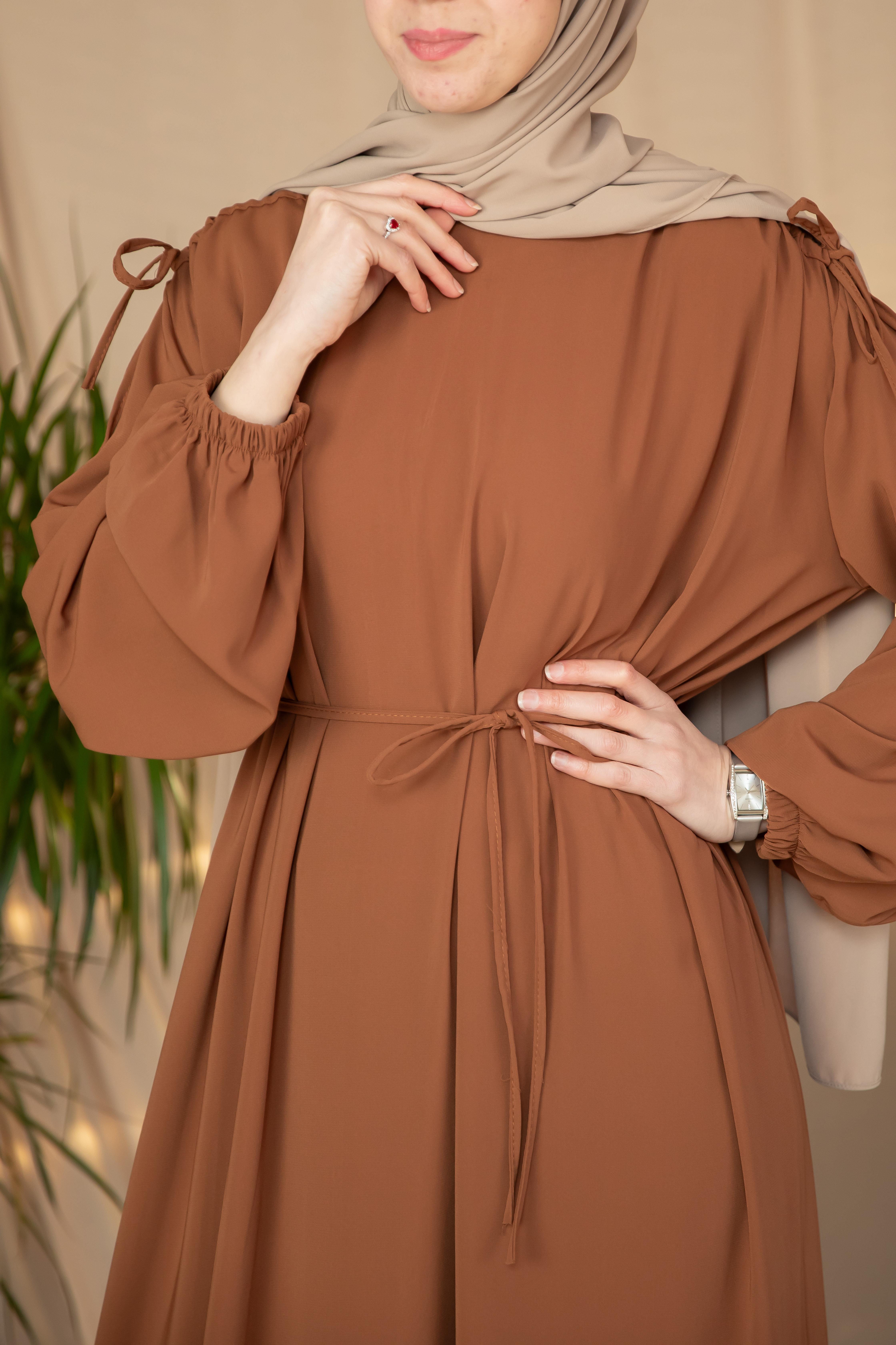 Taba Omzu Tünel Detaylı Elbise 5063