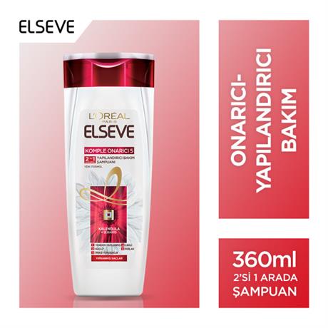 LOréal Paris Elseve Komple Onarıcı 5 Yapılandırıcı Bakım Şampuanı 2si 1 Arada 360 ml