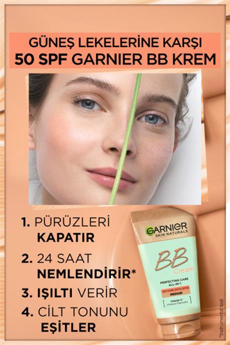 Garnier BB Krem Güneş Lekelerine Karşı Mucizevi Cilt Kusursuzlaştırıcı Orta Ton 50ml