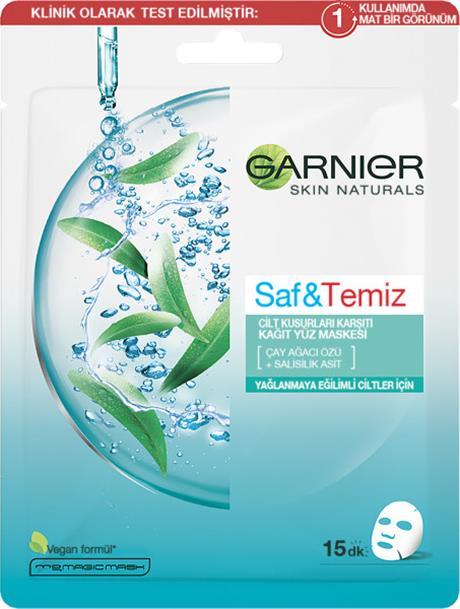Garnier Saf&Temiz Cilt Kusurları Karşıtı Kağıt Yüz Maskesi