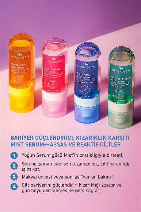 Herbaderm Bariyer Güçlendirici, Kızarıklık Karşıtı Mist Serum, Makyaj Altına/Üstüne 80 ml