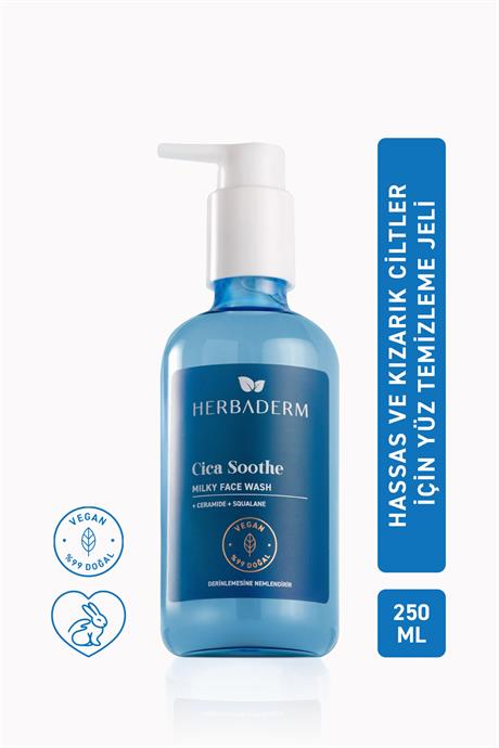 Herbaderm Cıca Yüz Temizleme Jeli, Hassas, Kızarık Ciltler 250 ml