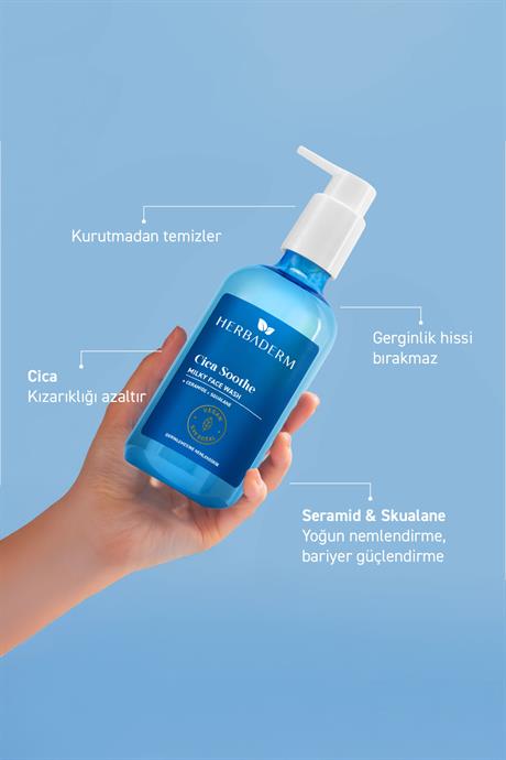 Herbaderm Cıca Yüz Temizleme Jeli, Hassas, Kızarık Ciltler 250 ml