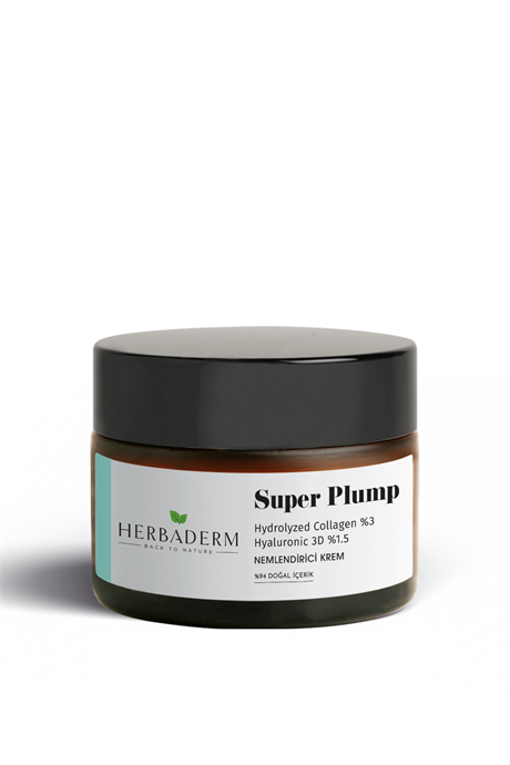 Herbaderm Dolgunlaştırıcı, Kırışıklık Karşıtı Nemlendirici Krem SUPER PLUMP Hydrolize Kolajen %3+ Hyaluronik 3D %1.5 %94 Doğal İçerik