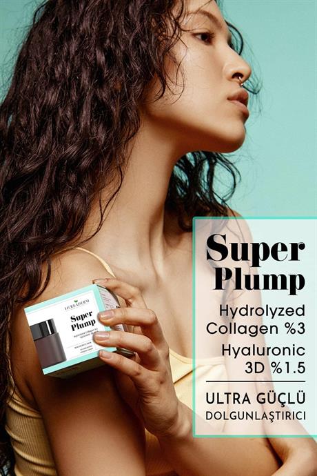 Herbaderm Dolgunlaştırıcı, Kırışıklık Karşıtı Nemlendirici Krem SUPER PLUMP Hydrolize Kolajen %3+ Hyaluronik 3D %1.5 %94 Doğal İçerik
