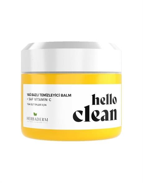 Herbaderm Hello Clean  Aydınlatıcı, Canlandırıcı Yağ Bazlı Temizleyici Balm + Saf Vitamin C 100 Ml