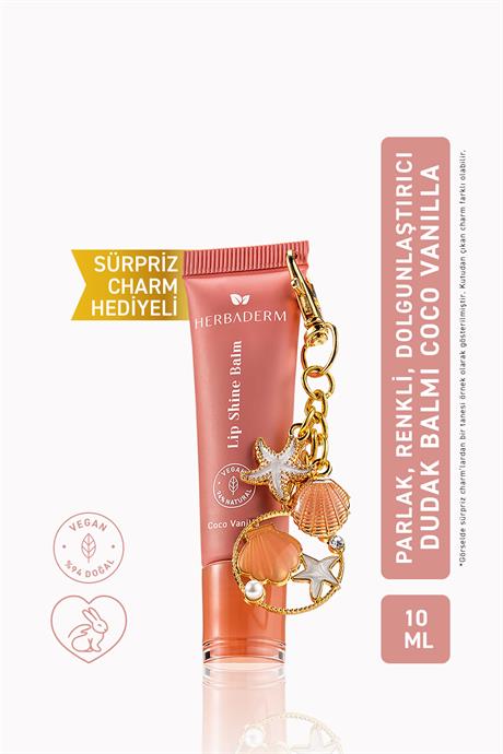 Herbaderm Parlatıcı, Dolgunlaştırıcı, Onarıcı Vegan Dudak Balmı, Coco-Vanilya Aromalı 10 ml
