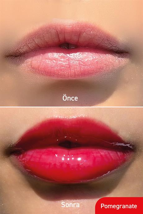 Herbaderm Parlatıcı, Dolgunlaştırıcı, Onarıcı Renkli Dudak Balmı, Nar Aromalı 10 ml