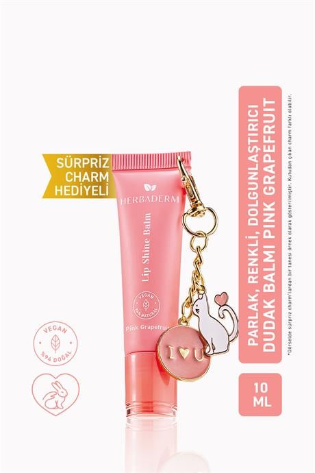 Herbaderm Parlatıcı, Dolgunlaştırıcı, Onarıcı Renkli Dudak Balmı, Pembe Greyfurt Aromalı 10 ml