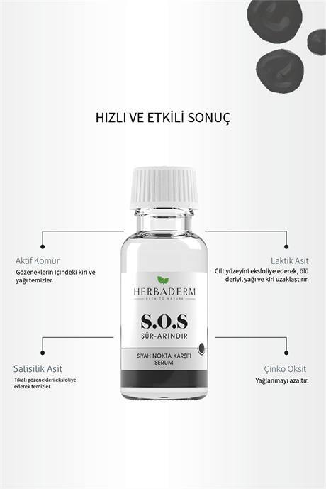 Herbaderm Sos Siyah Nokta Oluşumuna Karşı Cilt Bakım Serumu 20 Ml