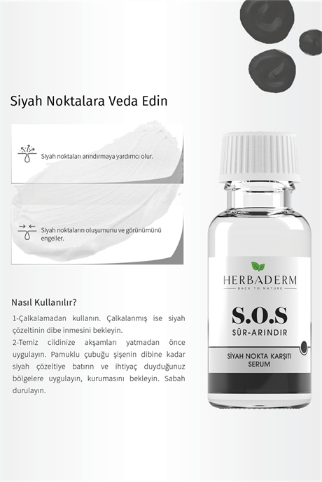 Herbaderm Sos Siyah Nokta Oluşumuna Karşı Cilt Bakım Serumu 20 Ml