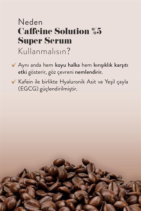 Herbaderm Süper Serum Göz Altı Torba ve Morluklarına Karşı Göz Çevresi Bakım Serumu Kafein + Hyaluronik Asit + EGCG %96 Doğal İçerik 30 Ml