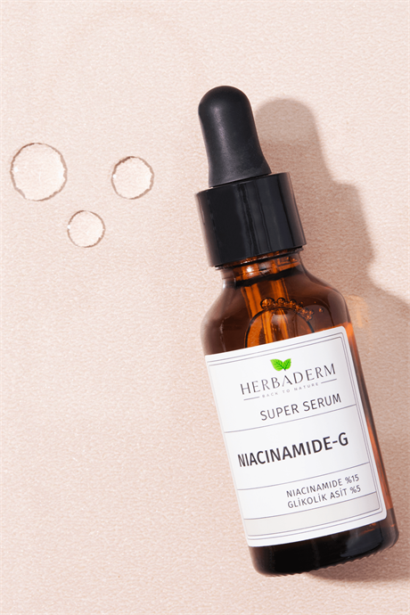 Herbaderm Süper Serum (Niacinamide %15 + Glikolik Asit %5) Leke, Kırışıklık ve Sivilce Karşıtı 30 Ml