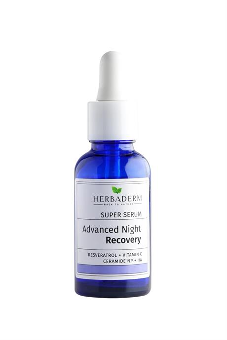Herbaderm Süper Serum Sıkılaştırıcı, Kırışıklık Karşıtı, Aydınlatıcı Yoğun Onarıcı  Gece Serumu 30 ML Resveratrol+C Vitamini+Ceramide Np+ Hyaluronik Asit %87 Doğal İçerik 30 Ml