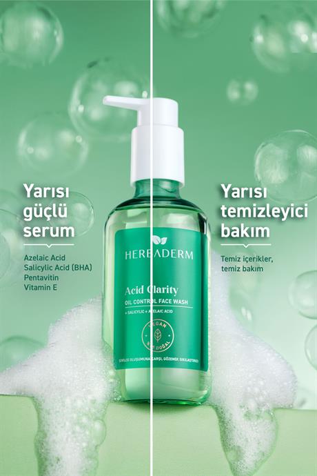 Herbaderm Yağlı ve Sivilceli Ciltler için Yüz Temizleme Jeli 250 ml