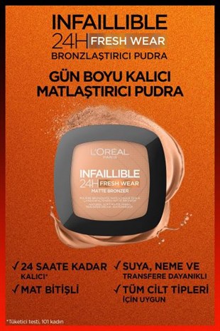 LOréal Paris Infaillible 24H Fresh Wear Bronzlaştırıcı Pudra - 300 Light Medium