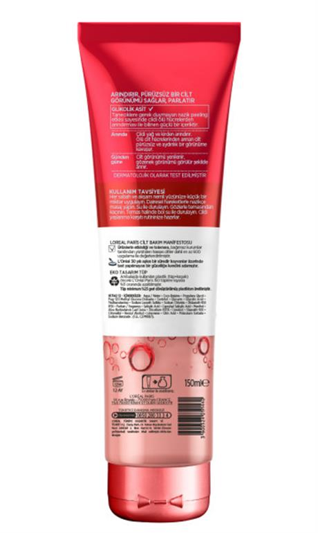 LOréal Paris Revitalift Cilt Yenileme Etkili Temizleme Jeli 150 ml- Glikolik Asit