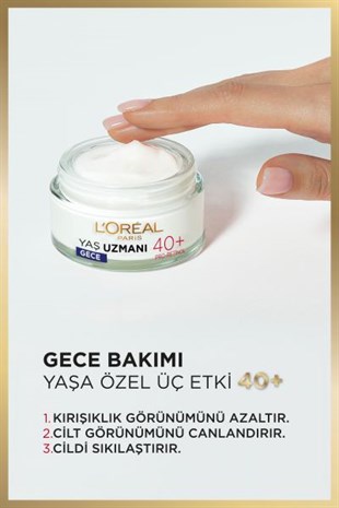 LOréal Paris Yaş Uzmanı 40+ Kırışıklık Karşıtı Sıkılaştırıcı Gece Kremi