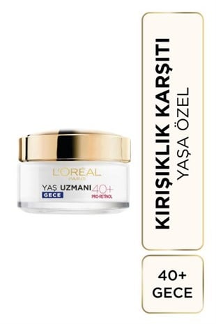 LOréal Paris Yaş Uzmanı 40+ Kırışıklık Karşıtı Sıkılaştırıcı Gece Kremi