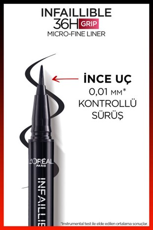 Loreal Paris Infaillible 36H Grip Micro Fine Eyeliner 01 Obsidian - Siyah