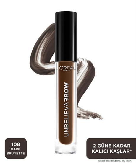 LOréal Paris Unbelieva Brow Uzun Süre Kalıcı Kaş Jeli - 108 Dark Brunette