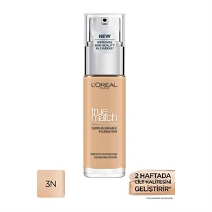 Loreal Paris True Match Bakım Yapan Fondöten 3N CREAMY BEIGE