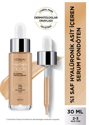 Loreal Paris True Match Nude Serum Fondöten 2-3 Light