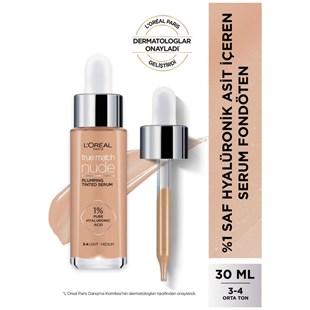 Loreal Paris True Match Nude Serum Fondöten 3-4 Light Medium