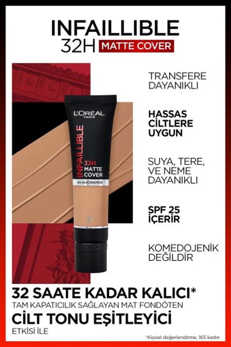Loreal Paris Infaillible 32H Matte Cover Yüksek Kapatıcı Fondöten - 155 Soğuk Alt Ton