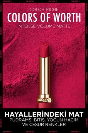 Loreal Paris Color Riche Colors of Worth Intense Volume Matte Ruj - 100 Pink Worth It