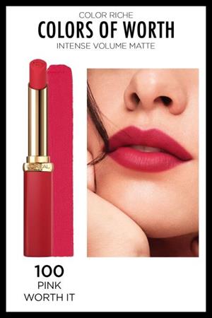 Loreal Paris Color Riche Colors of Worth Intense Volume Matte Ruj - 100 Pink Worth It