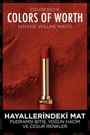 Loreal Paris Color Riche Colors of Worth Intense Volume Matte Ruj - 200 Orange Stand Up