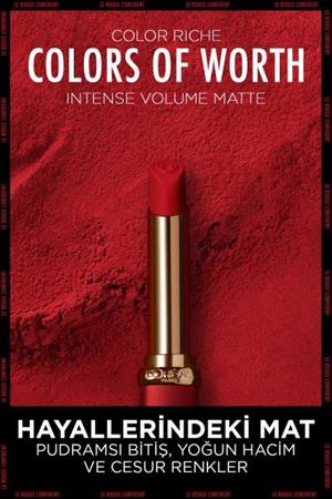 Loreal Paris Color Riche Colors of Worth Intense Volume Matte Ruj - 300 Rouge Confident