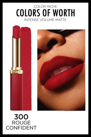 Loreal Paris Color Riche Colors of Worth Intense Volume Matte Ruj - 300 Rouge Confident