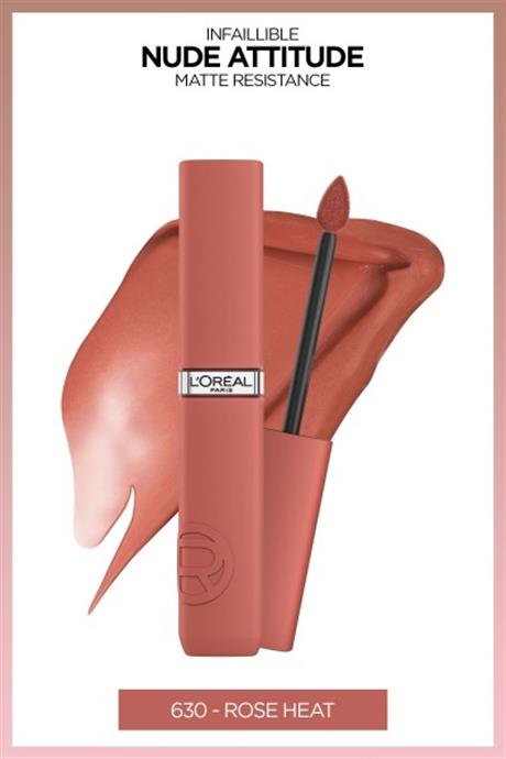 LOréal Paris Infaillible Matte Resistance Likit Mat Ruj - 630 Rose Heat