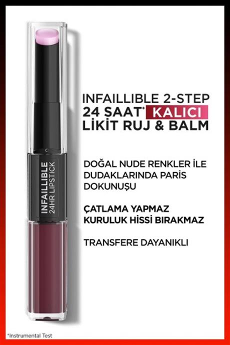 LOréal Paris Infaillible 2-Step 24 Saat Kalıcı Likit Ruj & Balm - 215 Wine Oclock