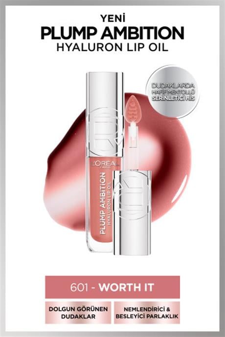 LOréal Paris Plump Ambition Hyaluron Lip Oil Besleyici ve Nemlendirici Dudak Parlatıcısı - 601 Worth It