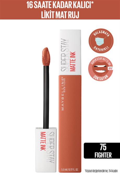 Maybelline Matte Ink Likit Ruj Unnude - 75 Fighter