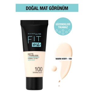 Maybelline New York Fit Me Matte+Poreless Fondöten - 100 Warm Ivory