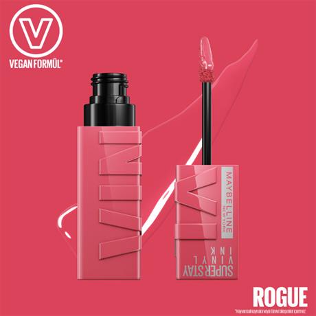 Maybelline New York Super Stay Vinyl Ink Uzun Süre Kalıcı Likit Parlak Ruj 145 Rogue