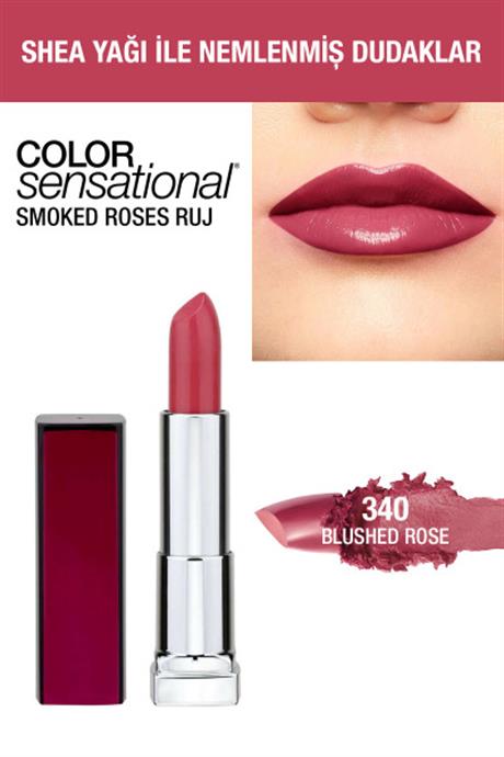 Maybelline New York Color Sensational Smoked Roses Ruj - 340 Blushed Rose