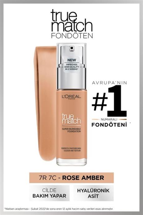 LOréal Paris True Match Bakım Yapan Fondöten 7R Rose Amber 
