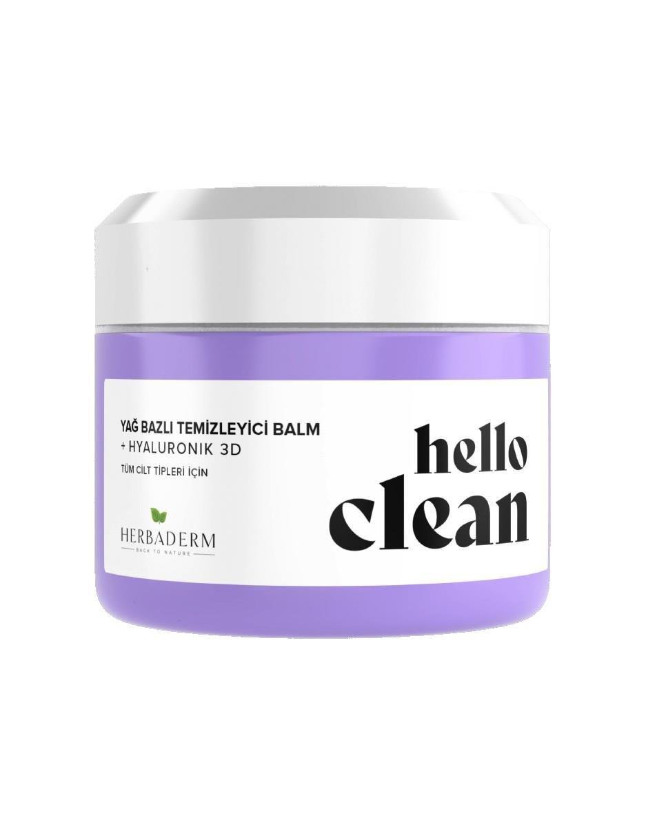 Herbaderm Hello Clean  Yoğun Nemlendirici Yağ Bazlı Temizleyici Balm + Hyaluronik 3D 100 Ml