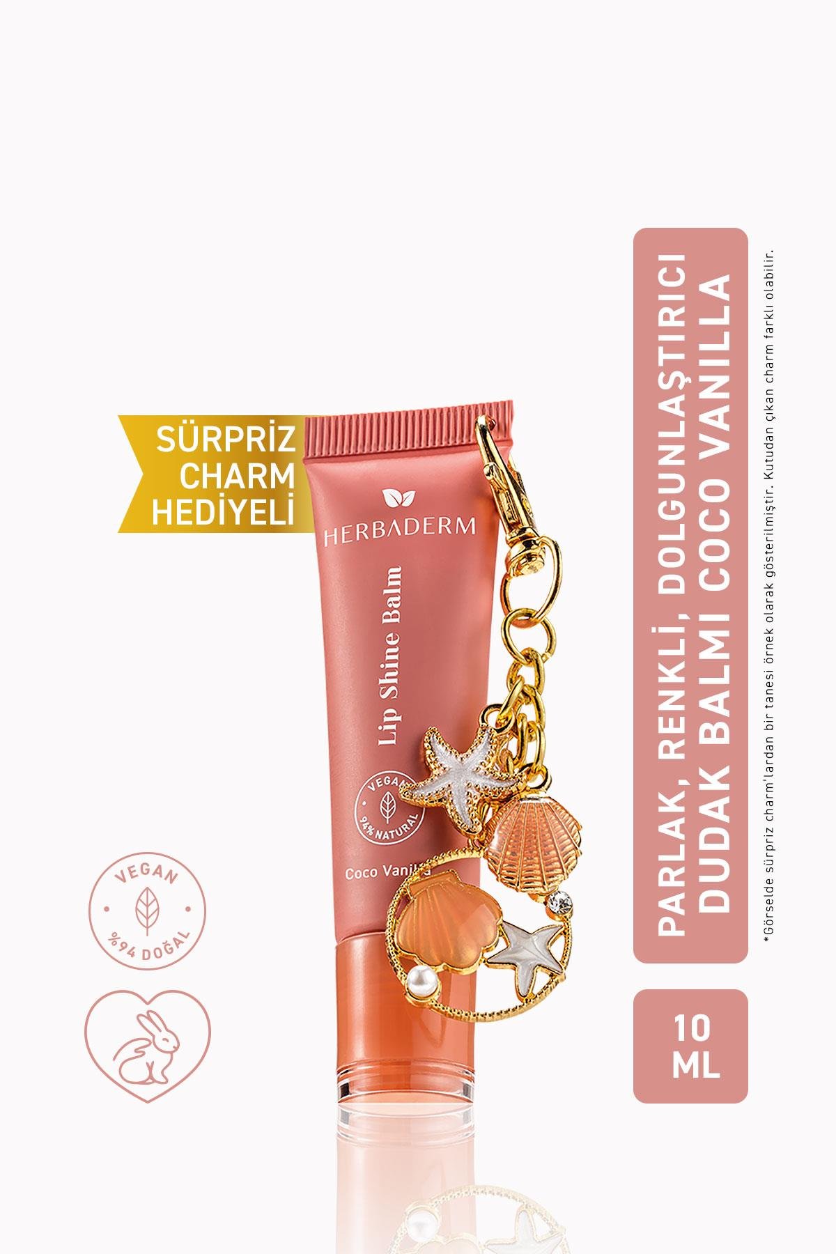 HERBADERM LIP SHINE BALM COCO VANILLA